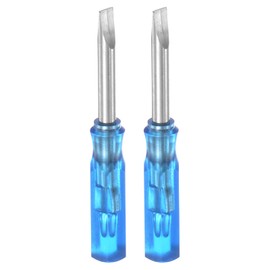sourcing map 2Pcs SL3.0 Mini Slotted Screwdriver 3mm Magnetic Flat Head 45mm Length for Small Appliances Repairs, Blue