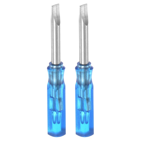 sourcing map 2Pcs SL3.0 Mini Slotted Screwdriver 3mm Magnetic Flat