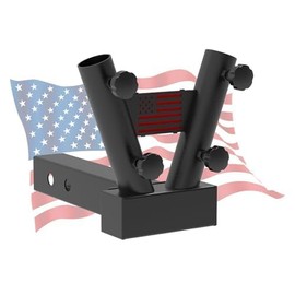 Hitch Flag Pole Holder,Truck Fag Pole Hitch Fits Standard 2 inch Hitch Receivers，Adapter Fit Jeep, RV, Camper, SUV, Pickup, Truck Fag Mount with Anti-Wobble Screw