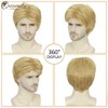Short Blonde Wig for Men Curly Layered Natural Style
