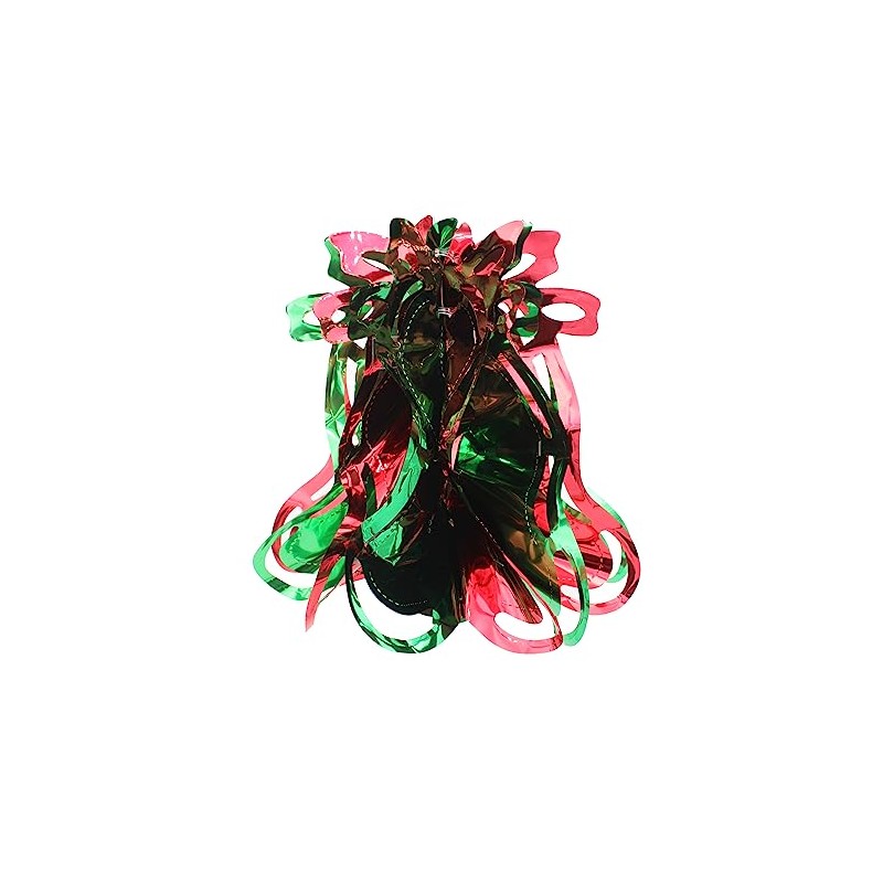 Foil Ceiling Decorations Green/Red Christmas 2 Tone - Set 4