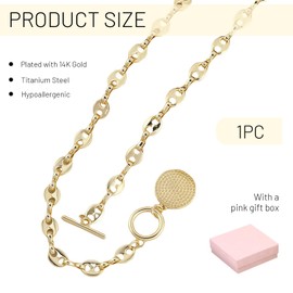 BelleVive Mehrreihiges Halsketten-Set für Damen, zierliche 14 Karat vergoldete Halskette mit Anhänger, klobige/lange Kette, Stapelhalskette, Schmuckgeschenk für Frauen, trendig