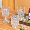 Sungmor Vintage Pressed Glass Goblet Glassware Set of 6, Classic