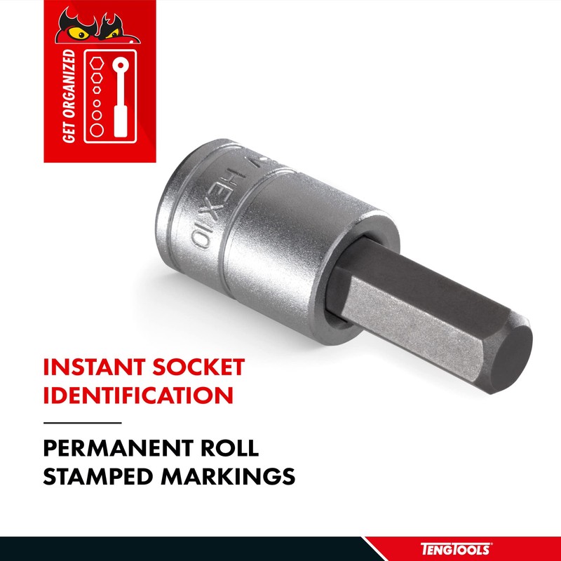 Teng M121512c Hex Bit Socket 12mm 1/2in Square Drive