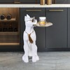 Resin Dog Side Table With Tray, Butler Statue Tissue Box,