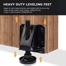 LOSCHEN 8PCS Heavy Duty Adjustable Leveling Feet for Furniture,Hexagon Nuts Lock Furniture Legs Levelers,for Table, Cabinets, Workbench,Shelving Units and More