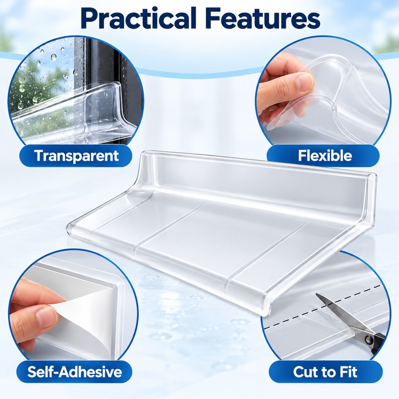 Transparent Waterproof Sealing Strip for Doors & Windows – Self-Adhesive