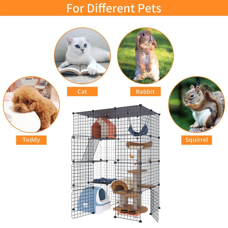Oneluck 4-Tier 55 Inch Large Cat Cages DIY Cat Playpen