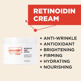 It'S SKIN It'S SKIN Retinoidin Cream - Retinol Anti Aging Face Moisturizer - Smooth Wrinkles & Fine Lines - Firming & Moisturizing with Adenosine, Hyluronic Acid, Peptides, Niacinamide and Ceramide, 3.38 oz.