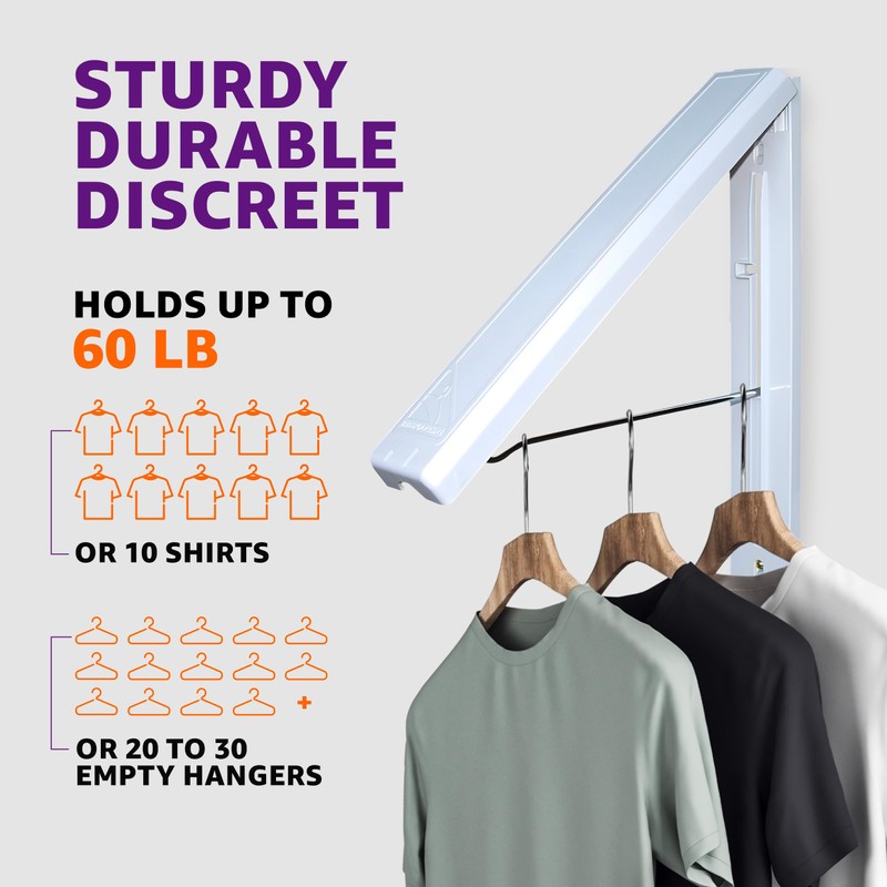 InstaHanger Clothes Drying Rack - Wall Mounted Laundry Drying Rack