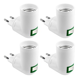 Akynite Akynite lamp holder E27 with switch without cable for LED bulbs, AC 230V, lamp holder short for kitchen lamp wall lamp, E27 socket adapter small socket for garage, 4 pieces