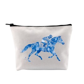 G2TUP Horse Racing Lover Gift Derby Design Makeup Bag Horse Lover Cosmetic Bag Derby Party Gift (Derby Design MB)