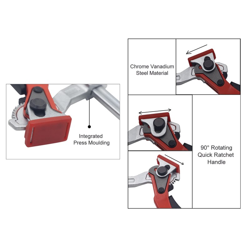 Ratcheting Table Clamp, Quick Ratchet Track Saw Guide Rail Clamp,