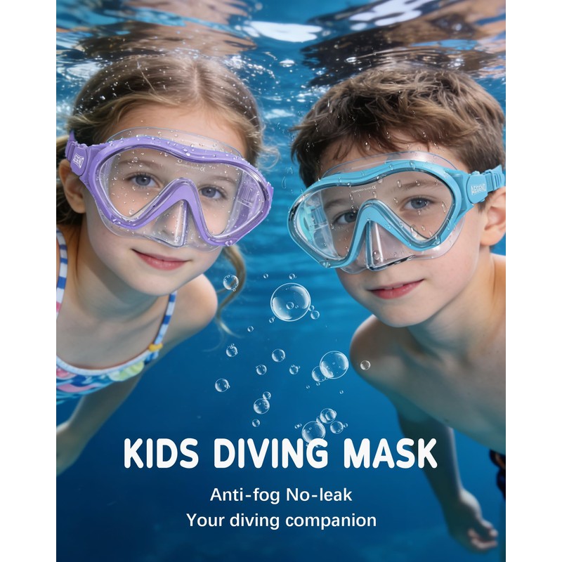 Aegend 2 Pack Kids Swim Goggles with Nose Cover, Anti