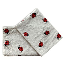 JOWOLLINA Set of 2 Gourmet Tea Towels, Kitchen Towels, Hand Towels, 44 x 68 cm, Half-Linen Stonewashed Printed (Ladybird Red)