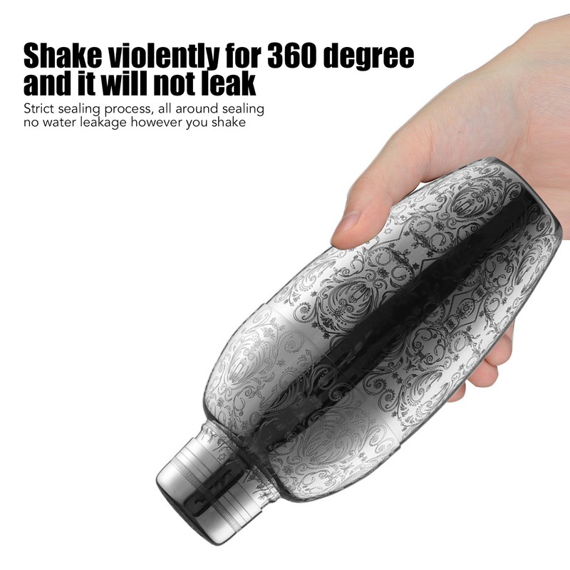 Cocktail Shaker 304 Stainless Steel High Strength Flower Carved Bartending