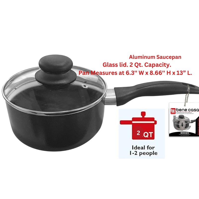 Bene Casa - Non-Stick Aluminum Saucepan with Lid - 2