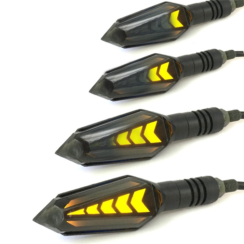 VRWEARE Universal 4Pcs Motorcycle Turn Signals Double Color Led Yellow