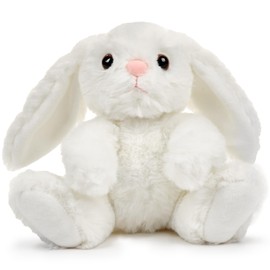 Bearington Lil' Whisker Easter Bunny Stuffed Animal - 6" White Easter Stuffed Animals for Everyday Cuddles and Playtime - Adorable Bunny Rabbit Plush Gift for Babies, Toddlers, and Kids