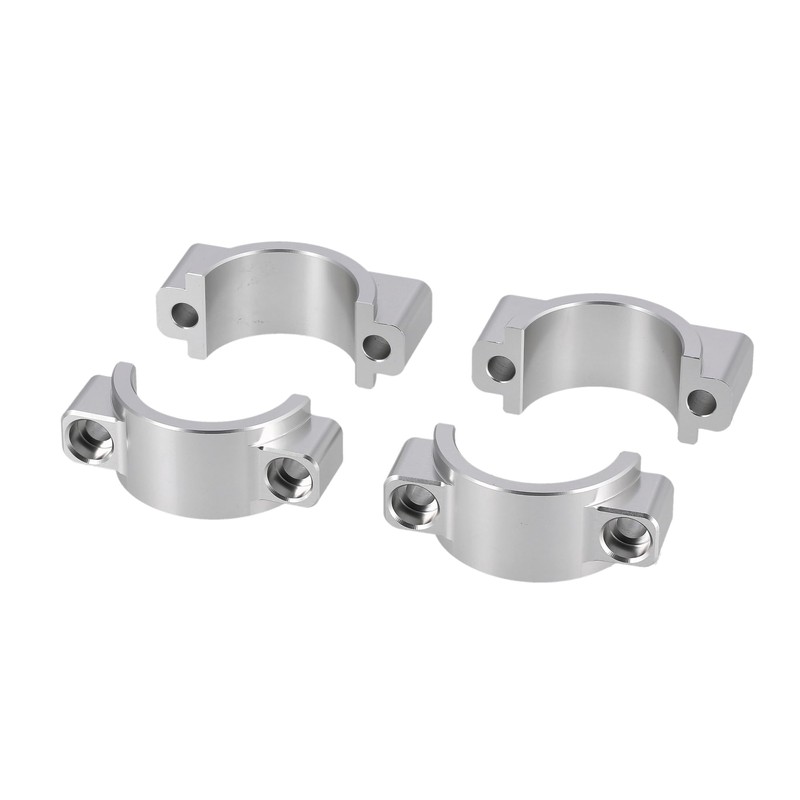 Set: CNC Klemmstücke für Schutzblech mit Schrauben, Silber eloxiert -