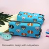French Bulldog Pencil Case Students Capacity Canvas Pen Stationary Case