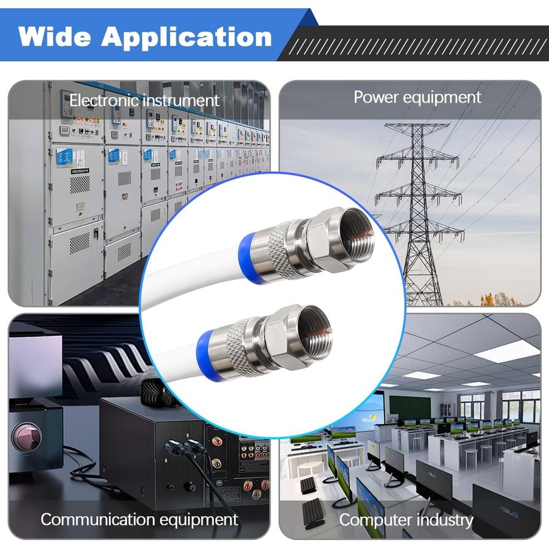 20Pack RG6 F Type Connector Coax Coaxial Compression Fitting,F Type