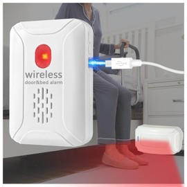 Alarma de salida recargable para puerta y cama para pacientes de demencia mayores, alarma inalámbrica con sensor de movimiento para monitoreo de ancianos, alarmas de cama y prevención de caídas para pacientes con demencia con 5 tipos de recordatorios