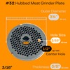 Cutlery Mania #32 Meat Grinder Plate, Hubbed, 15 mm Width,