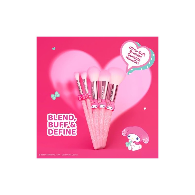wet n wild My Melody and Kuromi 5-Piece Makeup Brush