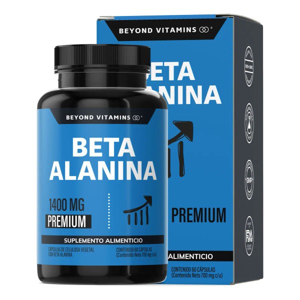 Beta Alanina Premium 1400mg 100 Mxima Pureza - Capsulas Veganas
