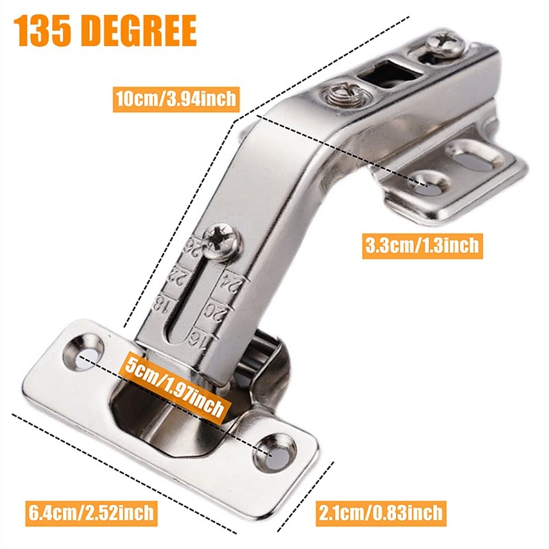 2 Pack 135 Degree Folden Door Hinges,Corner Kitchen Cabinet/Folden Door