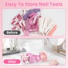 BQAN Clear Acrylic Nail Tool Box 4 Compartment Desktop Nail