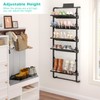 bukfen Over The Door Shoe Organizer,6-Tier Adjustable Door-Mounted/Wall-Mounted Shoe Rack,Heavy-Duty