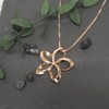 Sterling Silver with Rose Gold Tone Overlay 24mm Open Plumeria