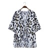 Chunoy Women Leopard Printed Lightweight Kimono Cardigan Half Sleeve Shawl