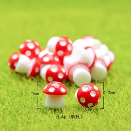 100pcs Mini Resin Mushrooms, 8 Colors Tiny Resin Mushroom Figures for Micro Fairy Gardens, Dollhouse Decor, Aquarium Landscape, DIY Crafts, and Miniature Toys Realistic Miniature Mushroom Figures