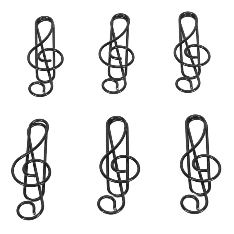 100 Pcs Note Paper Clip Black Creative Cute Music Wire