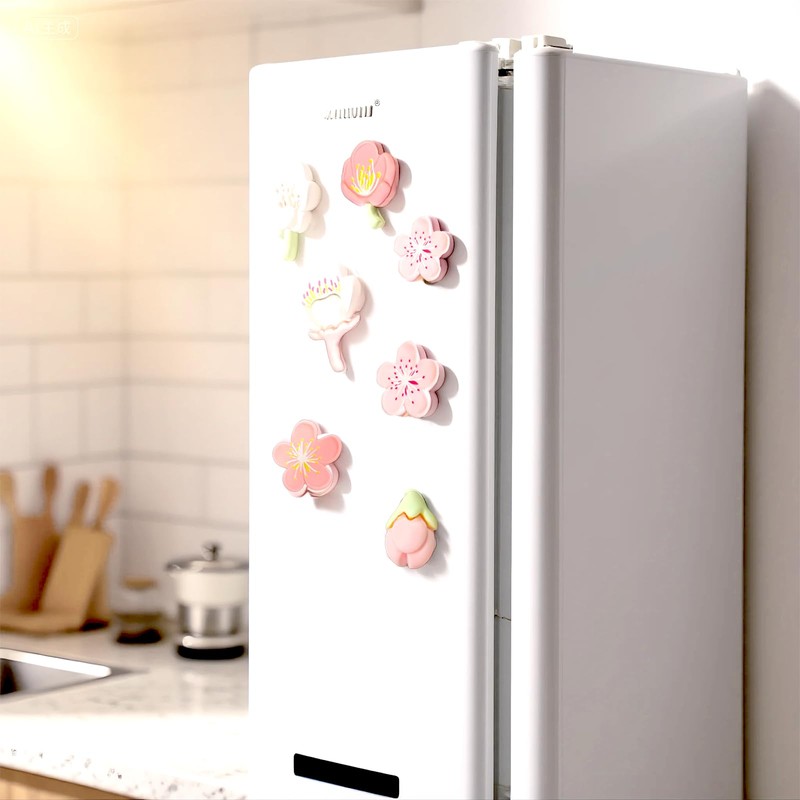 Small 3D Flower Fridge Magnets, 12 Pcs Cute Fridge Magnets