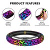 Rainbow Leopard Steering Wheel Cover,Cheetah Spots Elastic Non-Slip Steering Wheel