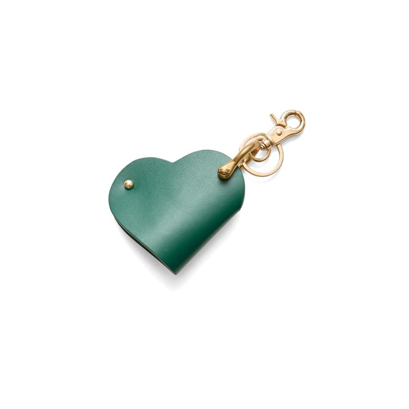 Hazel Key Chain, Heart-shaped, Smart Key Ring, Women's, Bottle Green