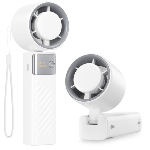 DDHTSAL USB Mini Foldable Fan - 4000 mAh Rechargeable Handheld
