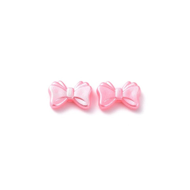 DanLingJewelry 100Pcs Opaque Acrylic Bow Beads Colorful Bowknot Tie Beads
