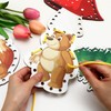JULEASEL Montessori Wooden-Lacing Cards, Fine Motor Skills, Cute Bear Lacing