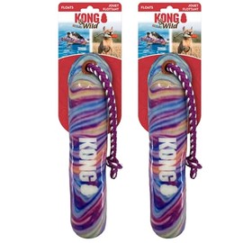 KONG Training Dummy Rope Bumper Dog Toy - Durable Floating Retriever for Fetch & Training - 2 Pack (Wild Shieldz Swirl, Medium/Large)