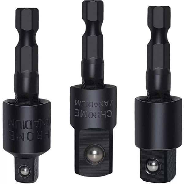 Branded 3/8" 1/2" 1/4" Universal Joint Swivel Wobble Socket Kits