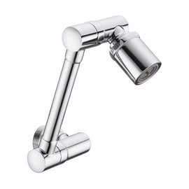 BAGNOLUX 1080° Swivel Faucet Extender for Bathroom Sink, 2 Modes Rotating Faucet Extension, Universal Splash Tap Faucet Aerator Attachment Adapter for kitchen Sink, Robotic Arm Water Nozzle, Chrome