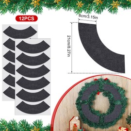 Maasechs 12 Pcs Wreath Protector Pad Christmas Felt Adhesive Non Slip Door Protector Garland Wreath Backing Padding Prevent Decorative Protection for Holiday Scratch Dings Dent