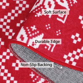 ROYHOME Christmas Runner Rug Snowflake and Xmas Tree Boho Hallway Area Rug Xmas Holiday Decorative Bedroom Throw Rug Runner Machine Washable Floor Carpet for Kitchen Laundry Living, 2x8 Feet