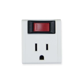 OSKOS Grounded Single Port Power Adapter with On/Off Switch, 3-Prong Plug Outlet Switch, 15A Circuit Breaker, ETL Listed, 2 Pack