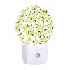 Chrobak Round LED Night Light,Flower with Green Dotted Leaves LED